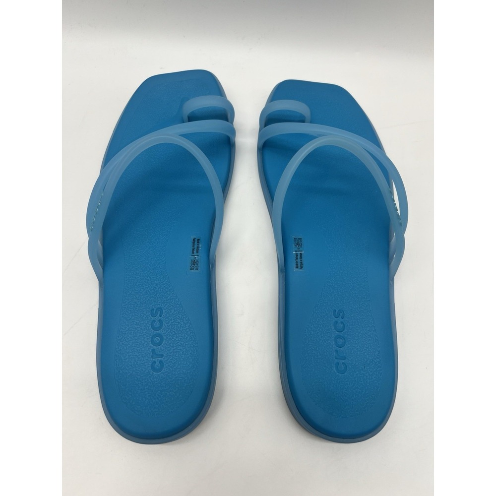 CROCS Miami Women's Frosted Toe Loop Sandal, Flip Flop, Blue - Size 9- NWT's - Picture 2 of 5
